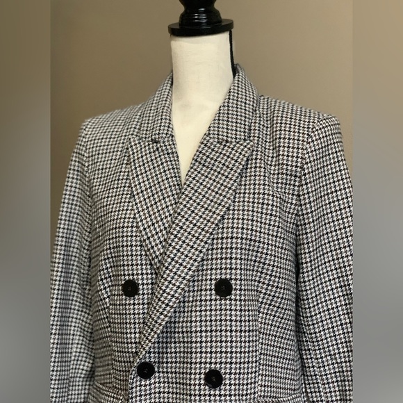 ▪️NWT Joie Double Breasted Houndstooth Blazer - Picture 3 of 5